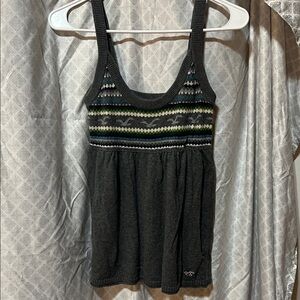 Hollister Gray and Multicolor Knit Tank Top